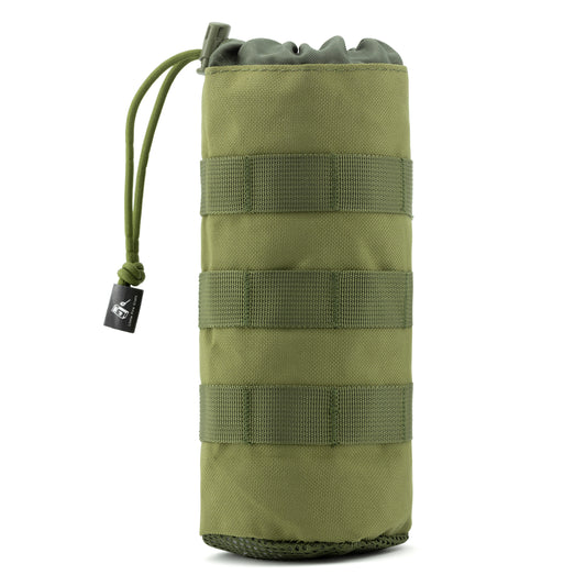Molle Water Bottle Pouch Tactical Water Bottle Holder Military Drawstring Hydration Carrier (Army Green)