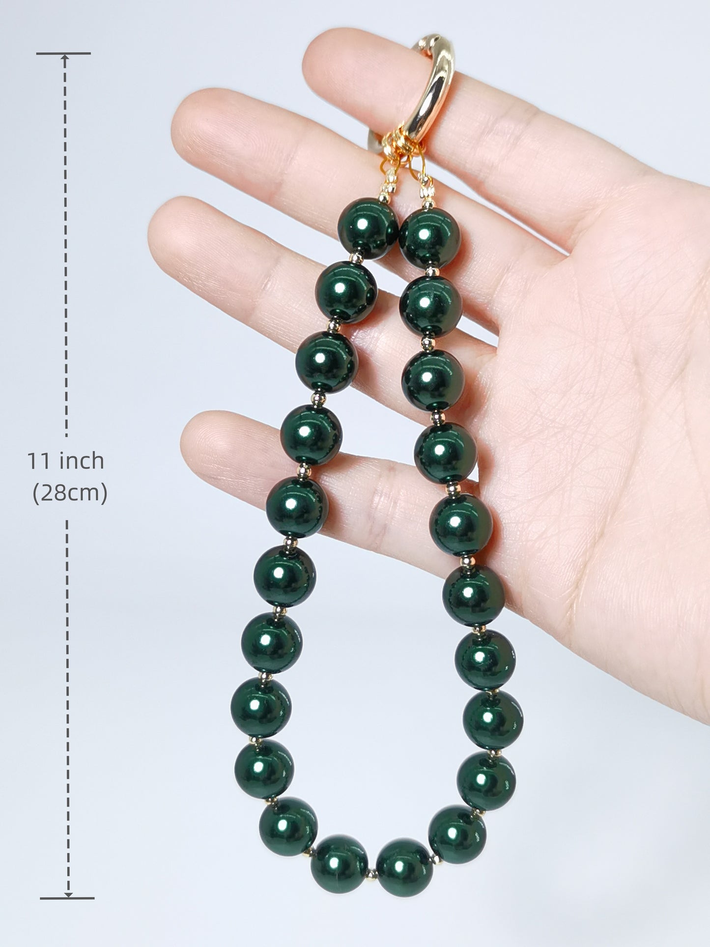 Beaded Phone Wrist Strap Phone Lanyard Hand Strap Detachable Phone Wrist Lanyard (Dark Green)