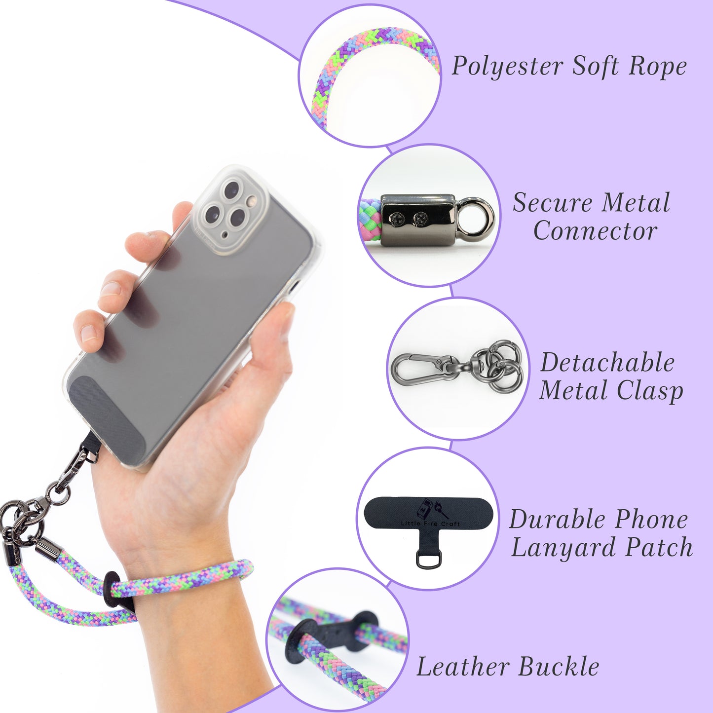Cell Phone Wrist Strap Phone Lanyard Wrist Phone Wristlet Lanyard Hand Wristlet Strap (Bubblegum Color)