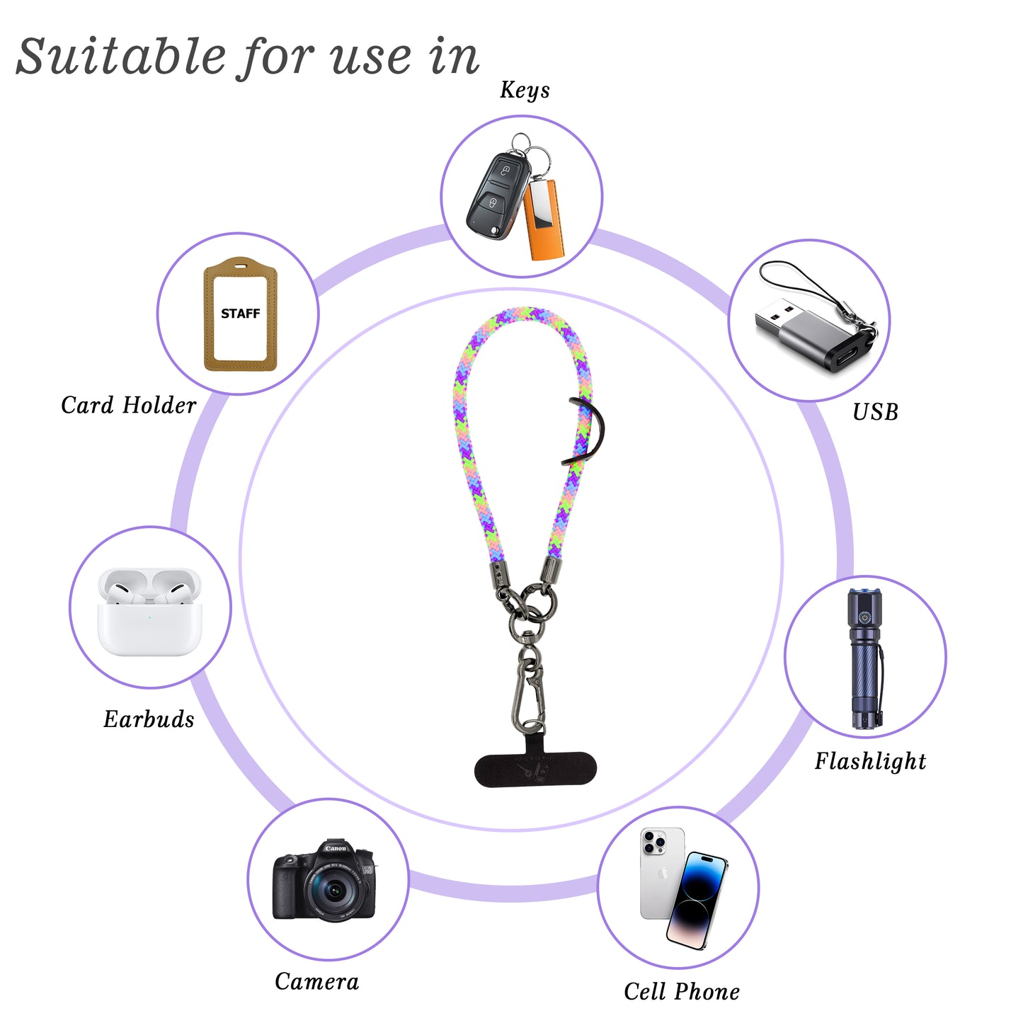 Cell Phone Wrist Strap Phone Lanyard Wrist Phone Wristlet Lanyard Hand Wristlet Strap (Bubblegum Color)