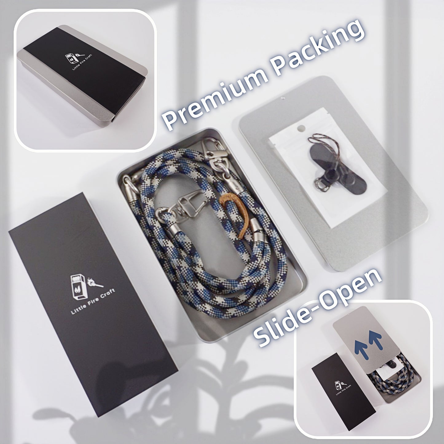 Adjustable Phone Lanyard Crossbody Cellphone Lanyard Around the Neck Extension Rope Phone Strap Detachable Phone Wrist Strap - Air Force Blue