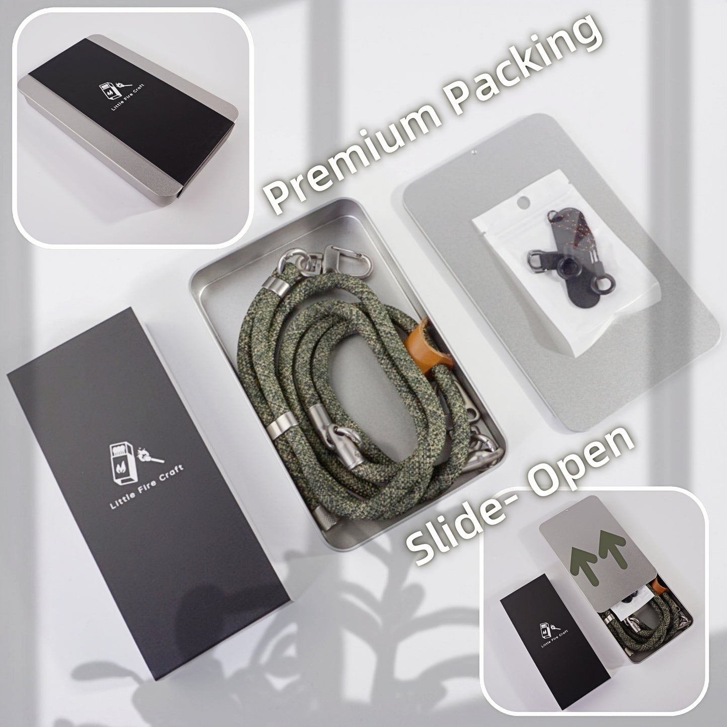 Adjustable Phone Lanyard Crossbody Cellphone Lanyard Around the Neck Extension Rope Phone Strap Detachable Phone Wrist Strap - Camouflage Green