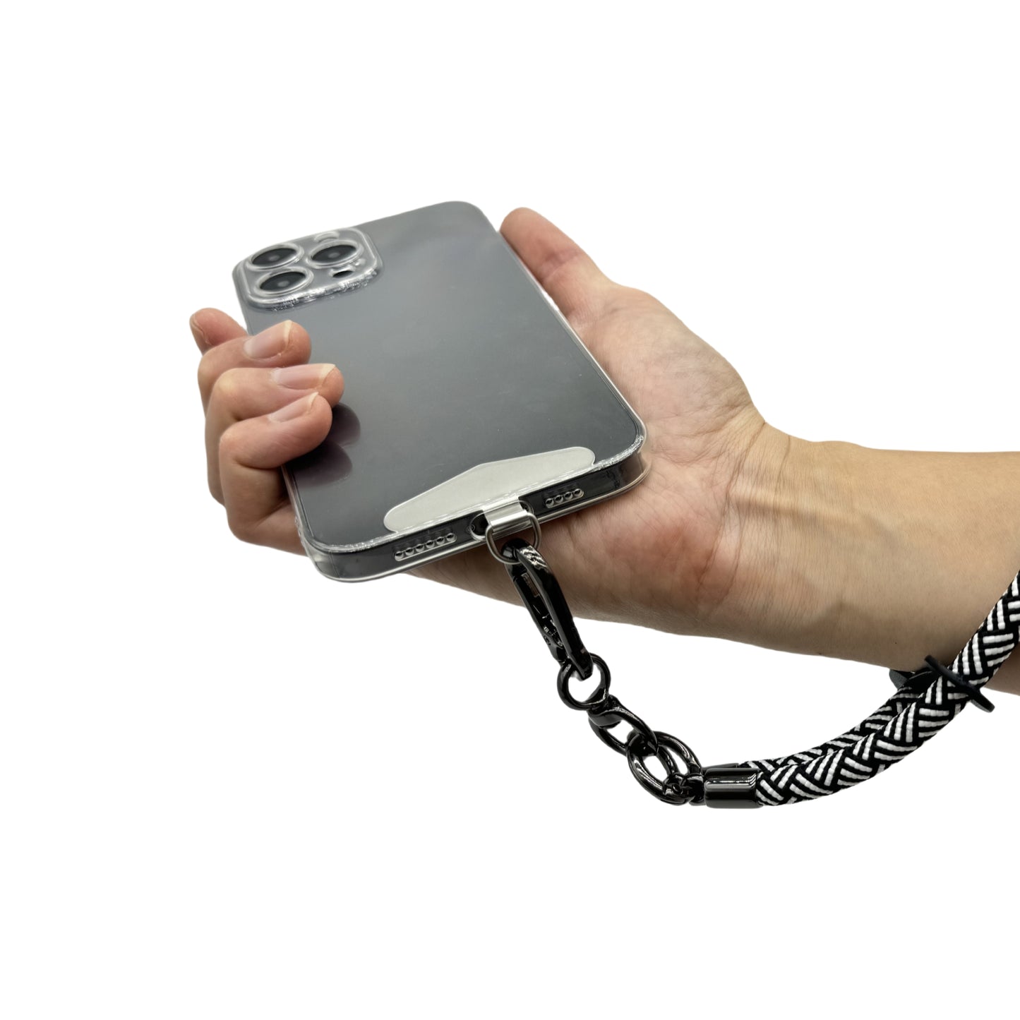 Phone Lanyard Patch Metal Phone Strap Tether Tab Stainless Steel Cell Phone Lanyard Patch Replacement (Silver/Triangle)