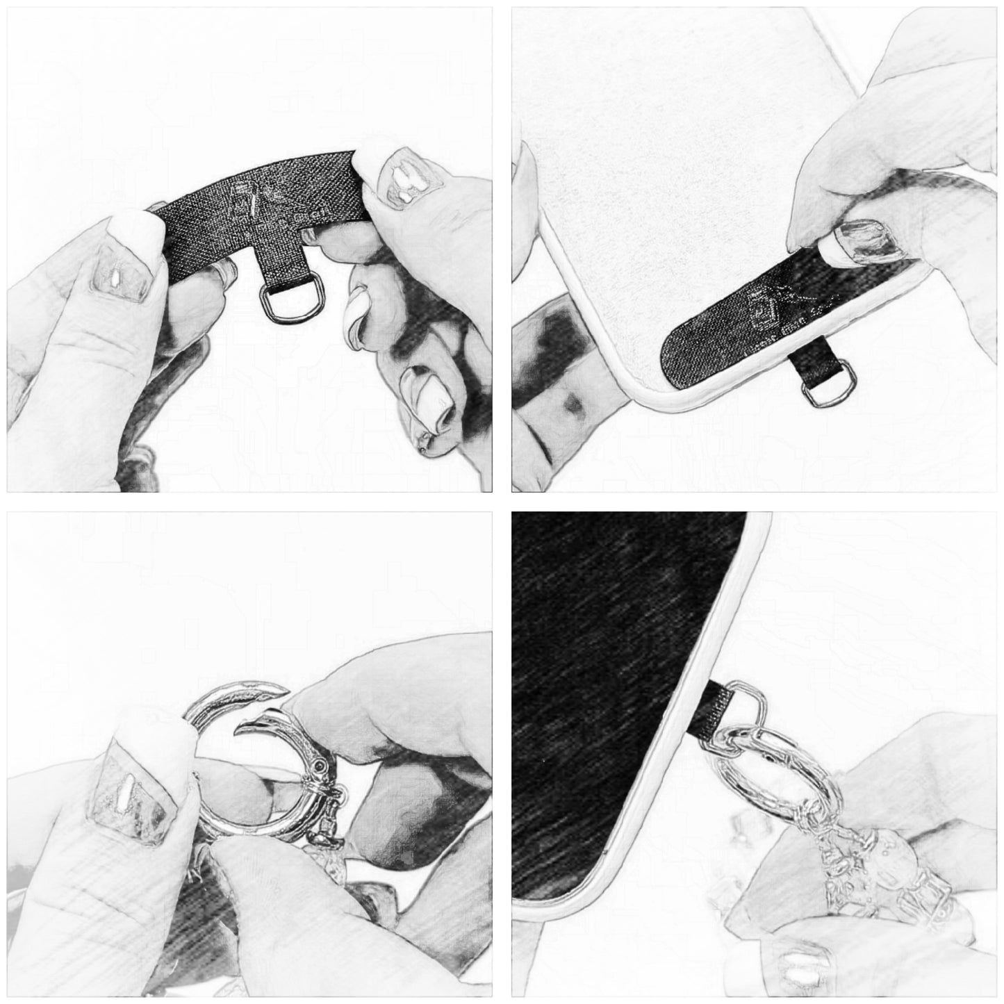 Natural Stone Wristlet Phone Strap Crystal Beaded Phone Lanyard for Women Handmade Beaded Wrist Strap (Quartz / Clear)