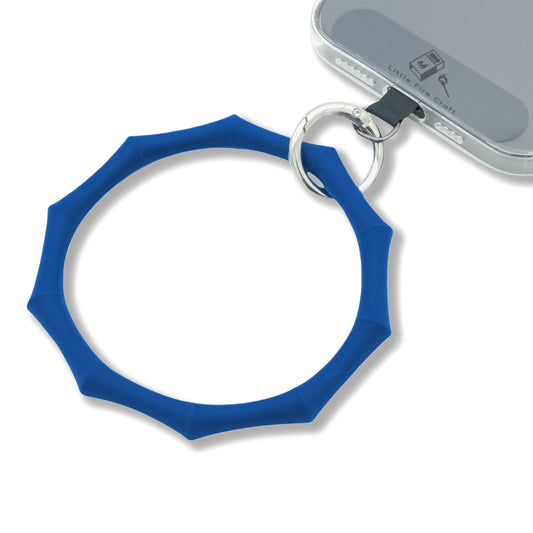 Silicone Phone Wrist Strap Hand Strap Phone Wristlet Strap Keychain Phone Wristband with Phone Tether Tab (Blue)