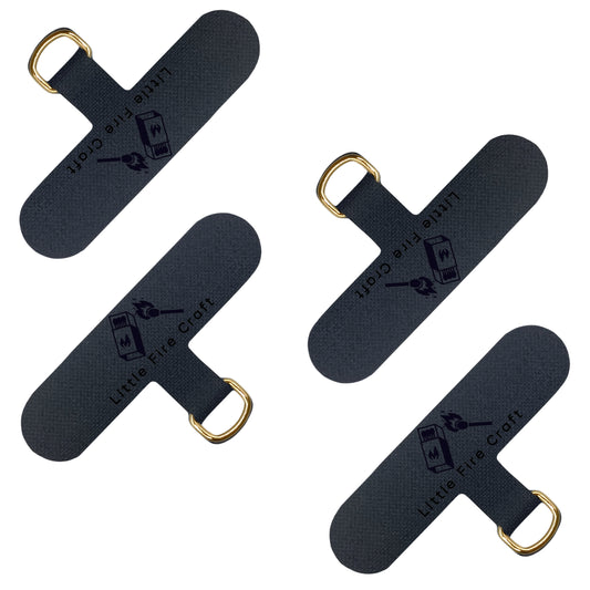 Phone Lanyard Tether Tab Replacement Part for Phone Strap Phone Lanyard Patch 4 Pack (Black/Gold)