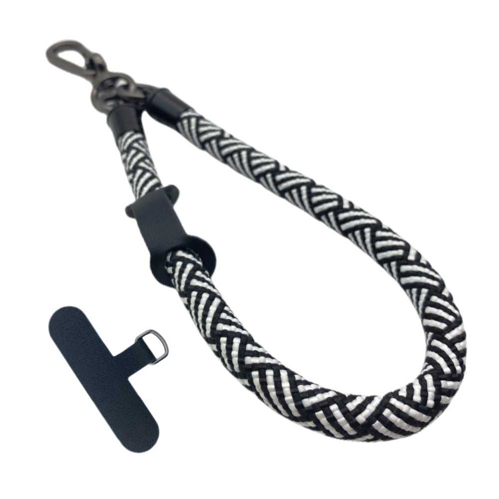 Phone Lanyard Wrist Strap Phone Strap Wrist Lanyard for Cell Phone Around The Hand with Lanyard Patch (Black/White)