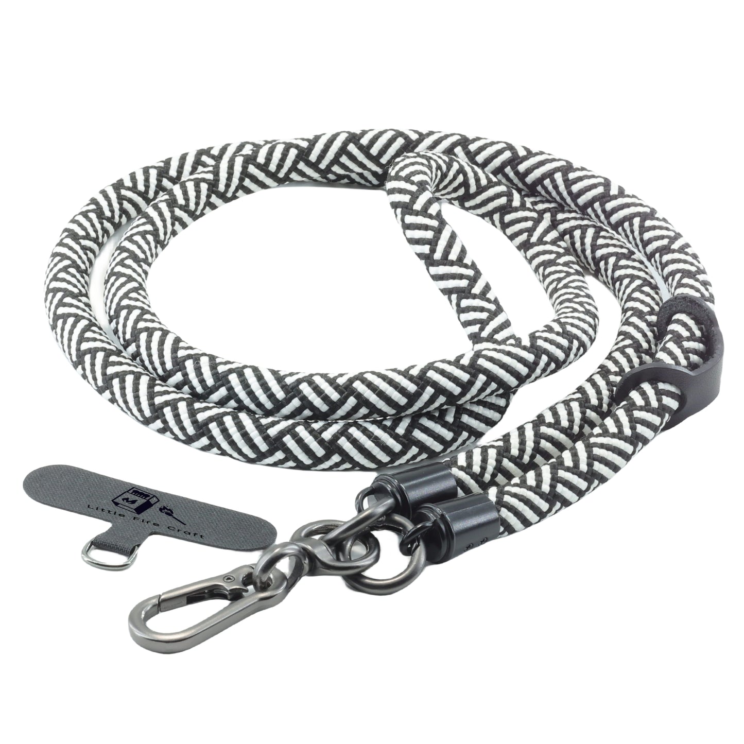 Cell Phone Lanyard Crossbody Rope Around The Neck Wrist Strap for Most Smartphone Case Headset Keychain Offices ID - Black/White