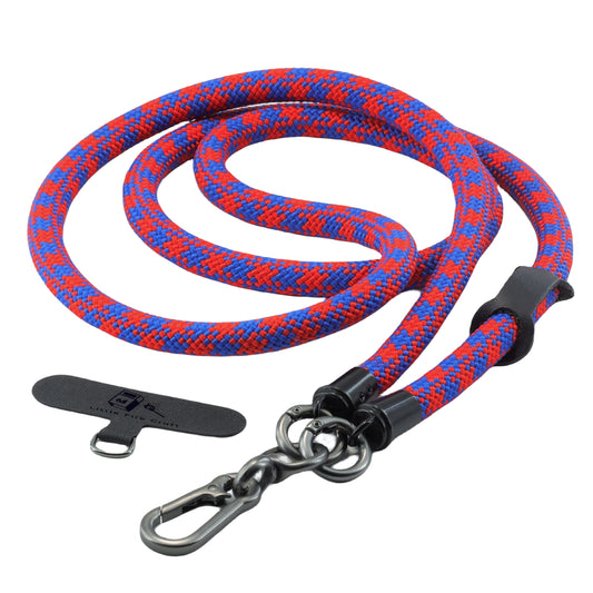 Cell Phone Lanyard Crossbody Rope Around The Neck Wrist Strap for Most Smartphone Case Headset Keychain Offices ID - Red/Blue