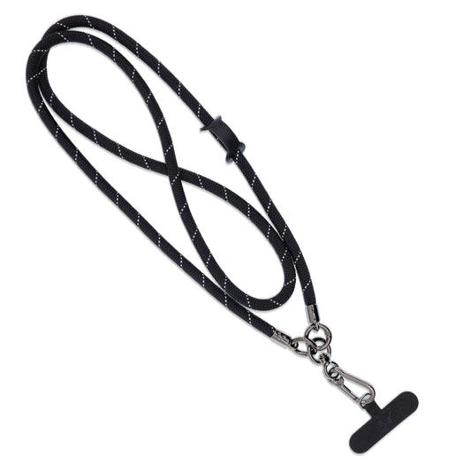 Phone Lanyard Universal Cell Phone Strap Crossbody Cell Phone Lanyard Extra Long Phone Rope Lanyard (Black Reflective)