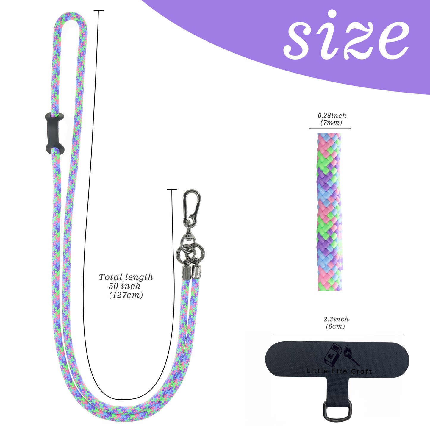 Phone Lanyard Universal Cell Phone Strap Crossbody Cell Phone Lanyard Extra Long Phone Rope Lanyard (Bubblegum Color)