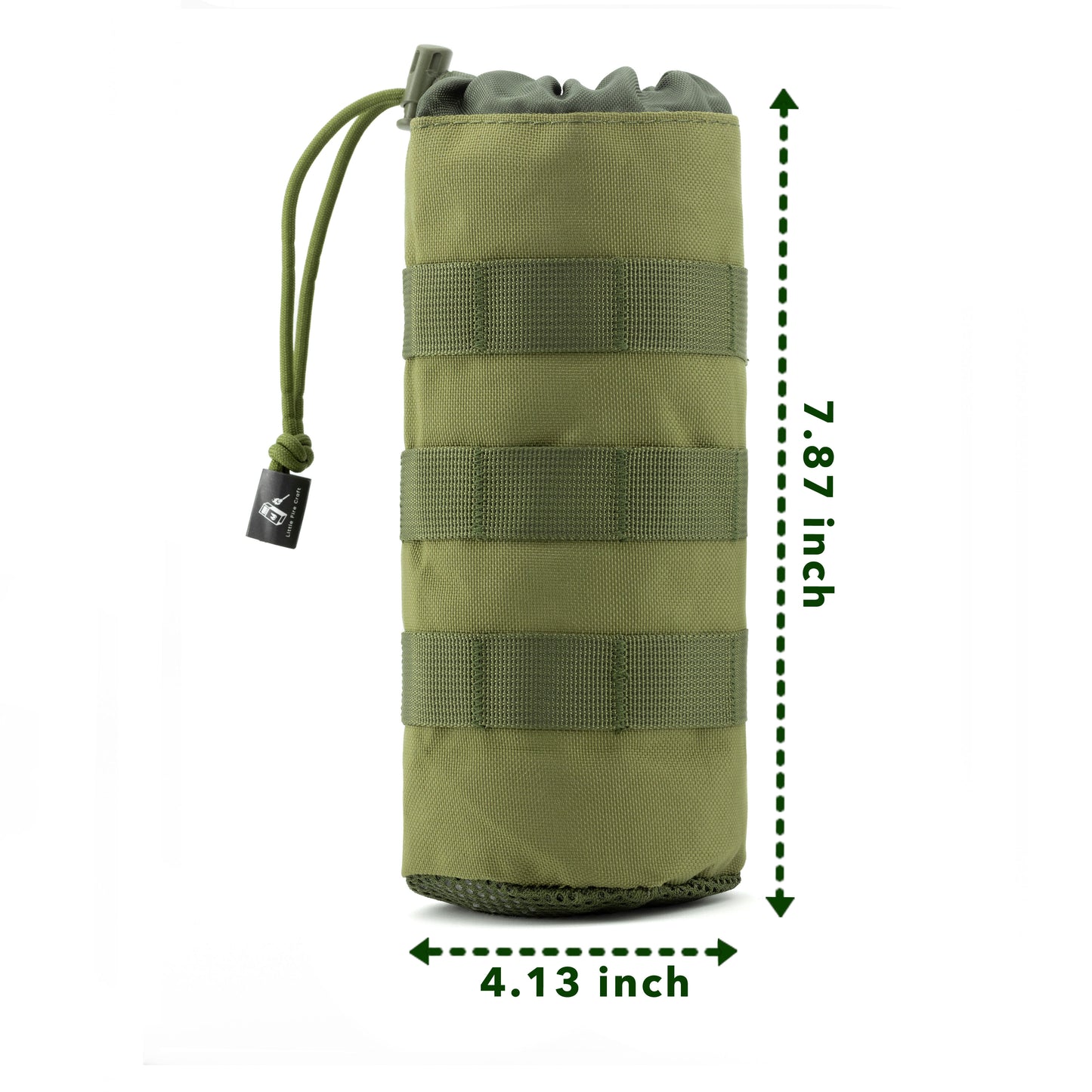 Molle Water Bottle Pouch Tactical Water Bottle Holder Military Drawstring Hydration Carrier (Army Green)