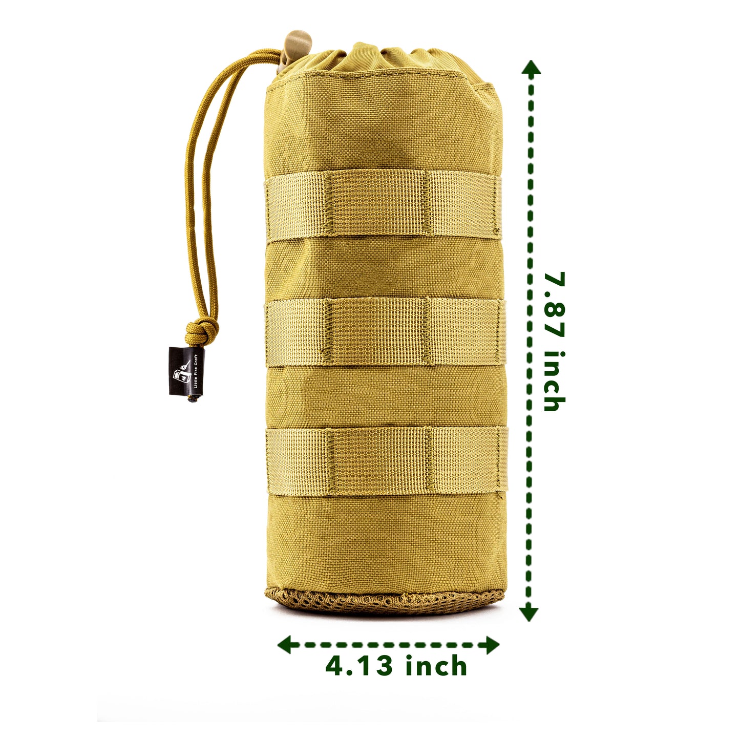 Molle Water Bottle Pouch Tactical Water Bottle Holder Military Drawstring Hydration Carrier (Tan)