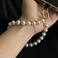 Beaded Phone Wrist Strap Phone Lanyard Hand Strap Detachable Phone Wrist Lanyard (Pearl White)