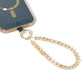 Phone Wrist Strap Beaded Cell Phone Charm Hand Strap Crystal Phone Lanyard Detachable Phone Chain (Amber Gold)