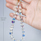 Phone Wrist Strap Beaded Cell Phone Charm Hand Strap Crystal Phone Lanyard Detachable Phone Chain (Clear)