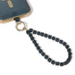 Phone Wrist Strap Beaded Cell Phone Charm Hand Strap Crystal Phone Lanyard Detachable Phone Chain (Matte Black)