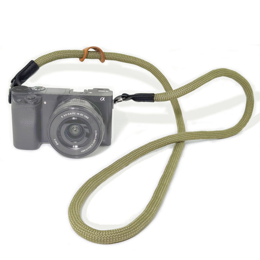 Camera Strap Crossbody Camera Neck Shoulder Strap 127cm Climbing Rope for Photographers Lanyard 10mm Thick - Army Green