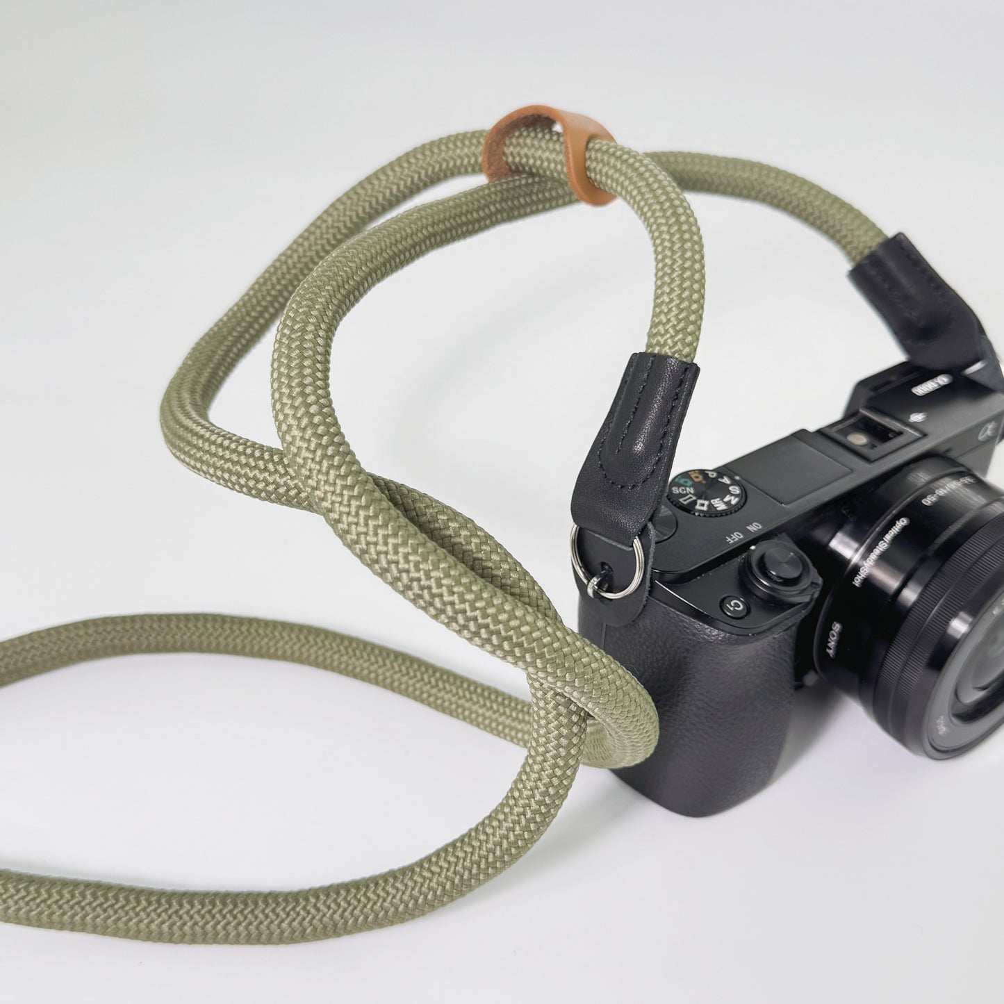 Camera Strap Crossbody Camera Neck Shoulder Strap 127cm Climbing Rope for Photographers Lanyard 10mm Thick - Army Green