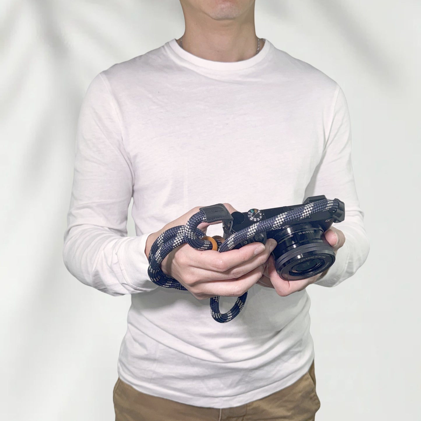 Camera Strap Crossbody Camera Neck Shoulder Strap 127cm Climbing Rope for Photographers Lanyard 10mm Thick - Deep Ocean Blue