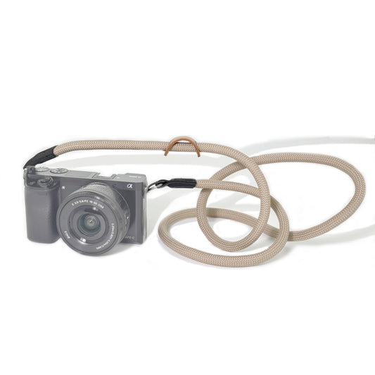 Camera Strap Crossbody Camera Neck Shoulder Strap 127cm Climbing Rope for Photographers Lanyard 10mm Thick - Khaki