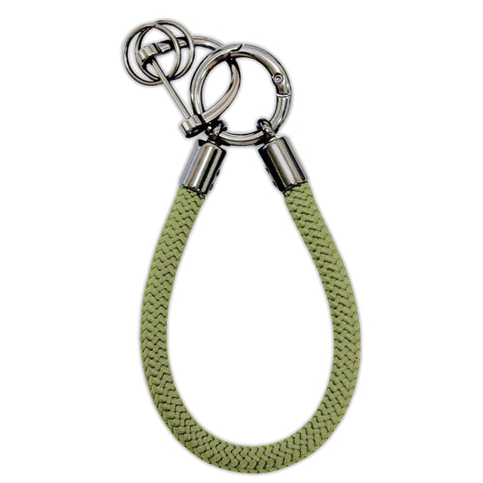 Car Keychain Zinc Alloy Keyring Detachable Key Chain for Women and Men Soft Rope Lanyard Car Key Fob Holder - Army Green