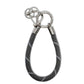 Car Keychain Zinc Alloy Keyring Detachable Key Chain for Women and Men Soft Rope Lanyard Car Key Fob Holder - Black Reflective