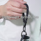 Car Keychain Zinc Alloy Keyring Detachable Key Chain for Women and Men Soft Rope Lanyard Car Key Fob Holder - Black Reflective