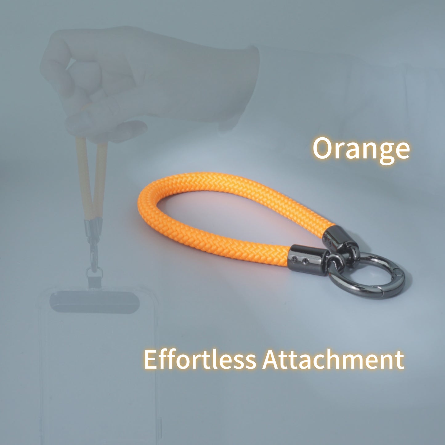 Car Keychain Zinc Alloy Keyring Detachable Key Chain for Women and Men Soft Rope Lanyard Car Key Fob Holder - Orange