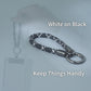 Car Keychain Zinc Alloy Keyring Detachable Key Chain for Women and Men Soft Rope Lanyard Car Key Fob Holder - White on Black