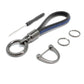 Leather Keychain Car Key Chain Key Fob Holder Mens Leather Keyring Zinc Alloy Women Car Keychain Rotatable - Black/Blue