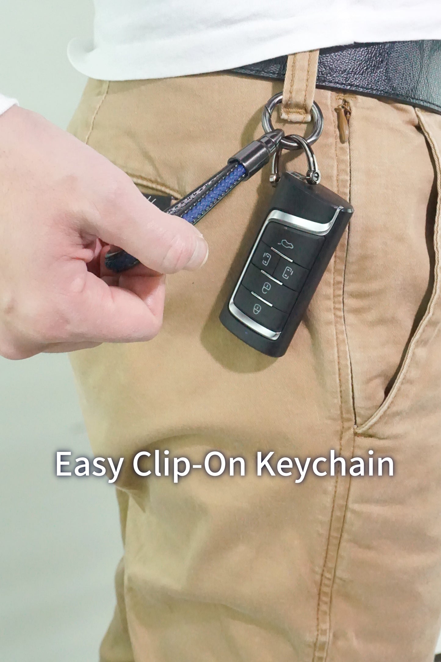 Leather Keychain Car Key Chain Key Fob Holder Mens Leather Keyring Zinc Alloy Women Car Keychain Rotatable - Black/Blue