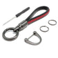 Leather Keychain Car Key Chain Key Fob Holder Mens Leather Keyring Zinc Alloy Women Car Keychain Rotatable - Black/Red