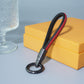 Leather Keychain Car Key Chain Key Fob Holder Mens Leather Keyring Zinc Alloy Women Car Keychain Rotatable - Black/Red