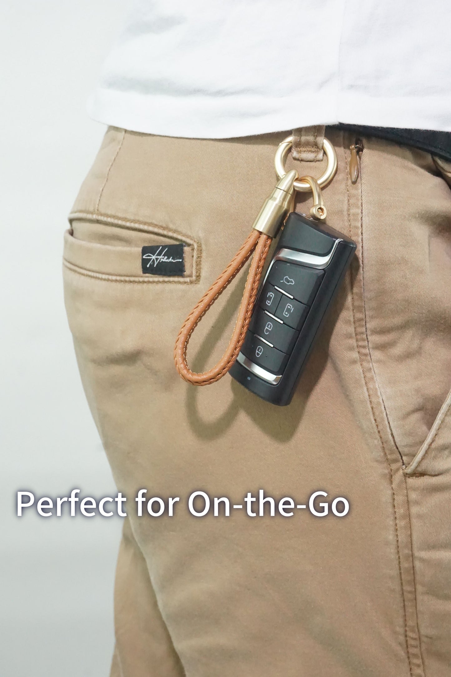 Leather Keychain Car Key Chain Key Fob Holder Mens Leather Keyring Zinc Alloy Women Car Keychain Rotatable - Brown