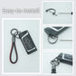 Leather Keychain Car Key Chain Key Fob Holder Mens Leather Keyring Zinc Alloy Women Car Keychain Rotatable - Black
