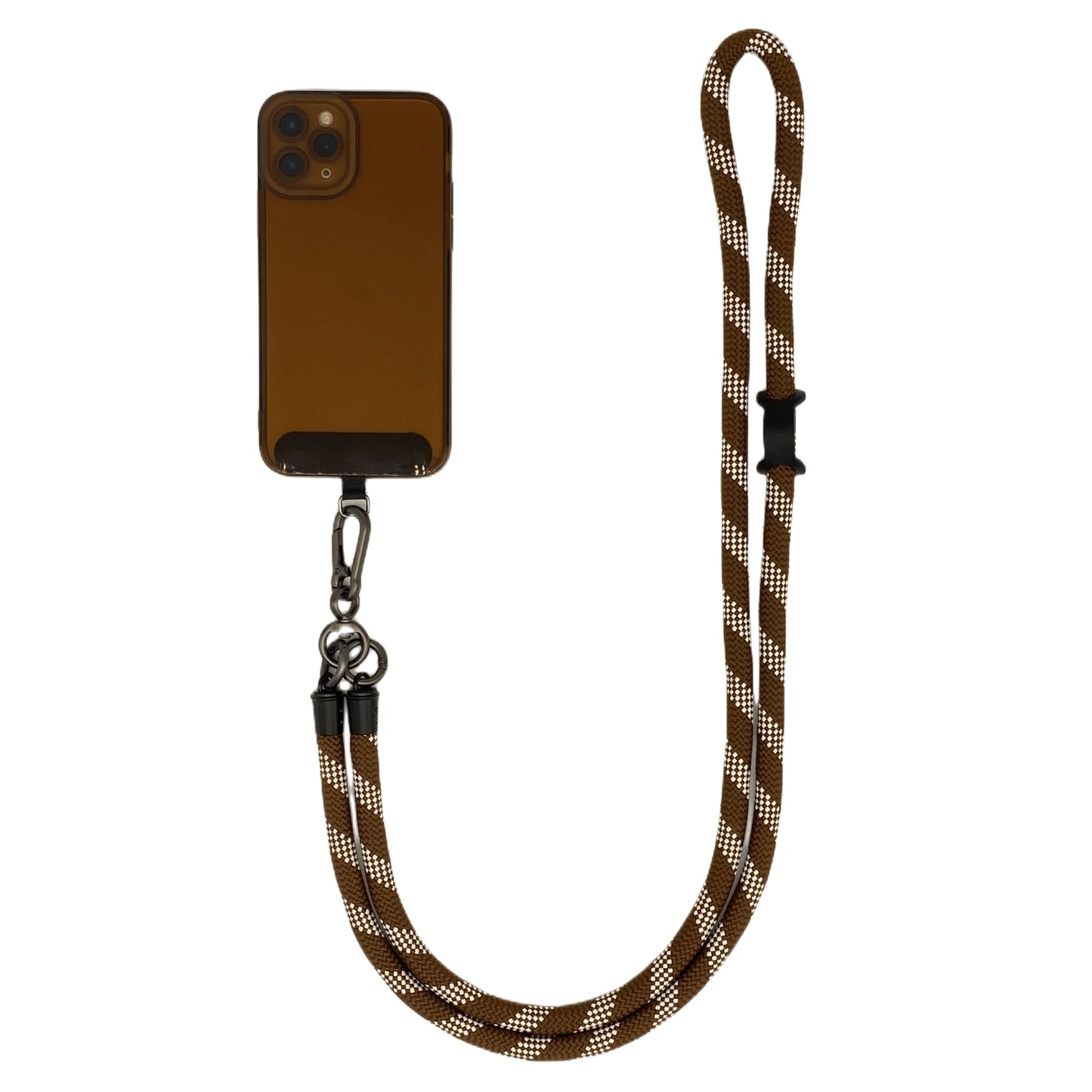 Cell Phone Lanyard Crossbody Rope Around The Neck Wrist Strap for Most Smartphone Case Headset Keychain Offices ID - cpr47-Coffeewhite