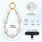 Phone Wrist Lanyard Cell Phone Lanyard Phone Strap Wristlet with Phone Patch Beaded Phone Wrist Strap (Ivory)