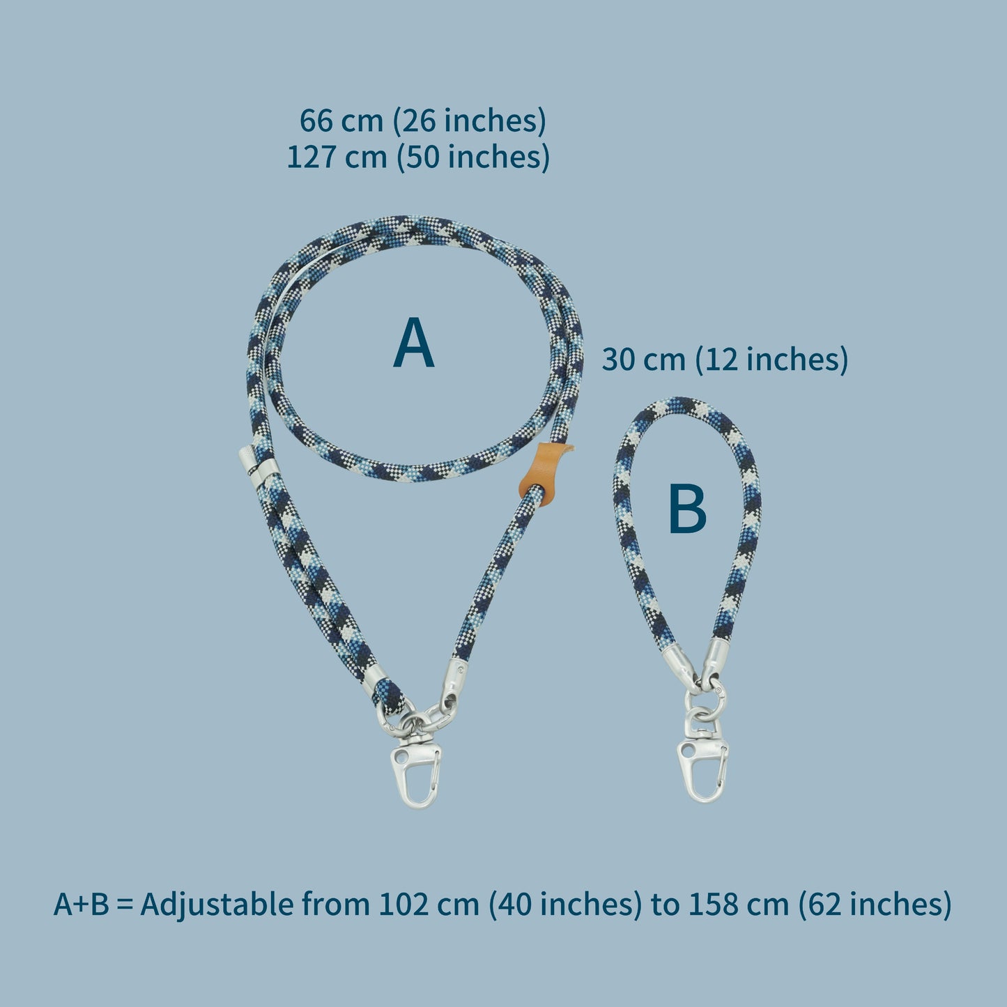 Adjustable Phone Lanyard Crossbody Cellphone Lanyard Around the Neck Extension Rope Phone Strap Detachable Phone Wrist Strap - Air Force Blue