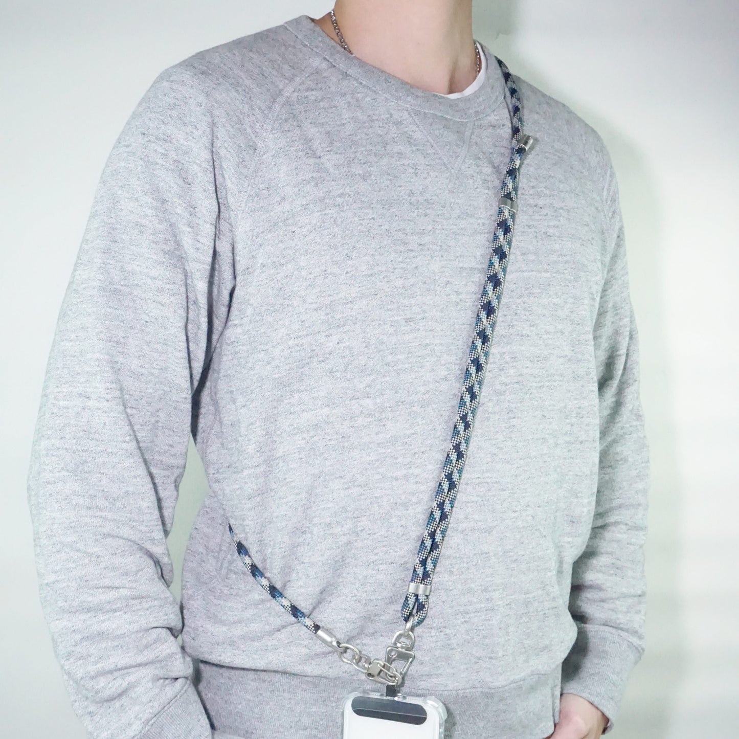 Adjustable Phone Lanyard Crossbody Cellphone Lanyard Around the Neck Extension Rope Phone Strap Detachable Phone Wrist Strap - Air Force Blue