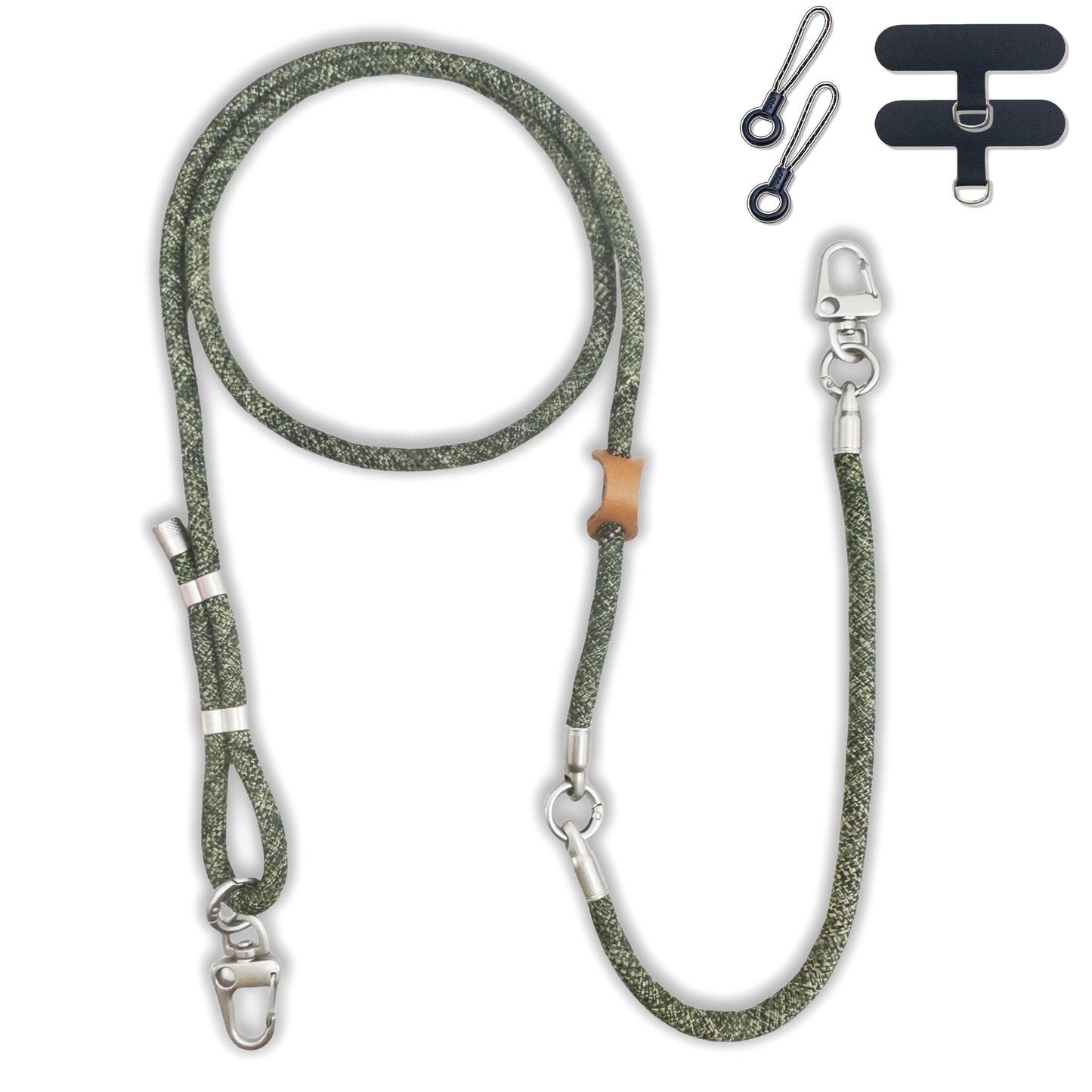 Adjustable Phone Lanyard Crossbody Cellphone Lanyard Around the Neck Extension Rope Phone Strap Detachable Phone Wrist Strap - Camouflage Green