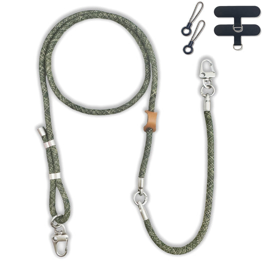 Adjustable Phone Lanyard Crossbody Cellphone Lanyard Around the Neck Extension Rope Phone Strap Detachable Phone Wrist Strap - Camouflage Green