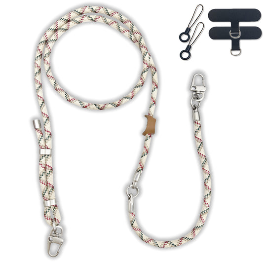 Adjustable Phone Lanyard Crossbody Cellphone Lanyard Around the Neck Extension Rope Phone Strap Detachable Phone Wrist Strap - Khaki