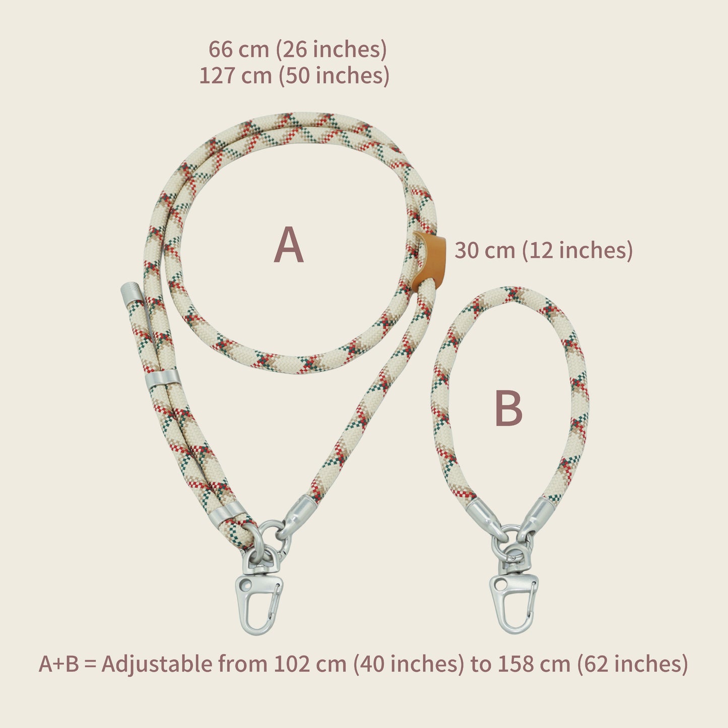 Adjustable Phone Lanyard Crossbody Cellphone Lanyard Around the Neck Extension Rope Phone Strap Detachable Phone Wrist Strap - Khaki