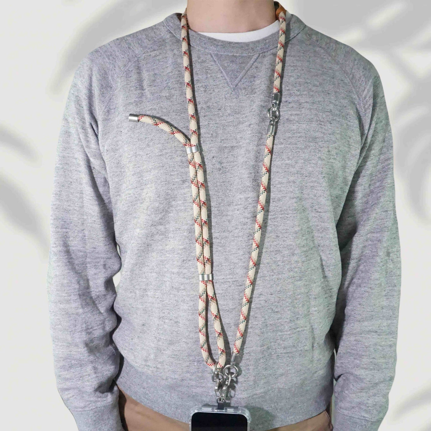 Adjustable Phone Lanyard Crossbody Cellphone Lanyard Around the Neck Extension Rope Phone Strap Detachable Phone Wrist Strap - Khaki