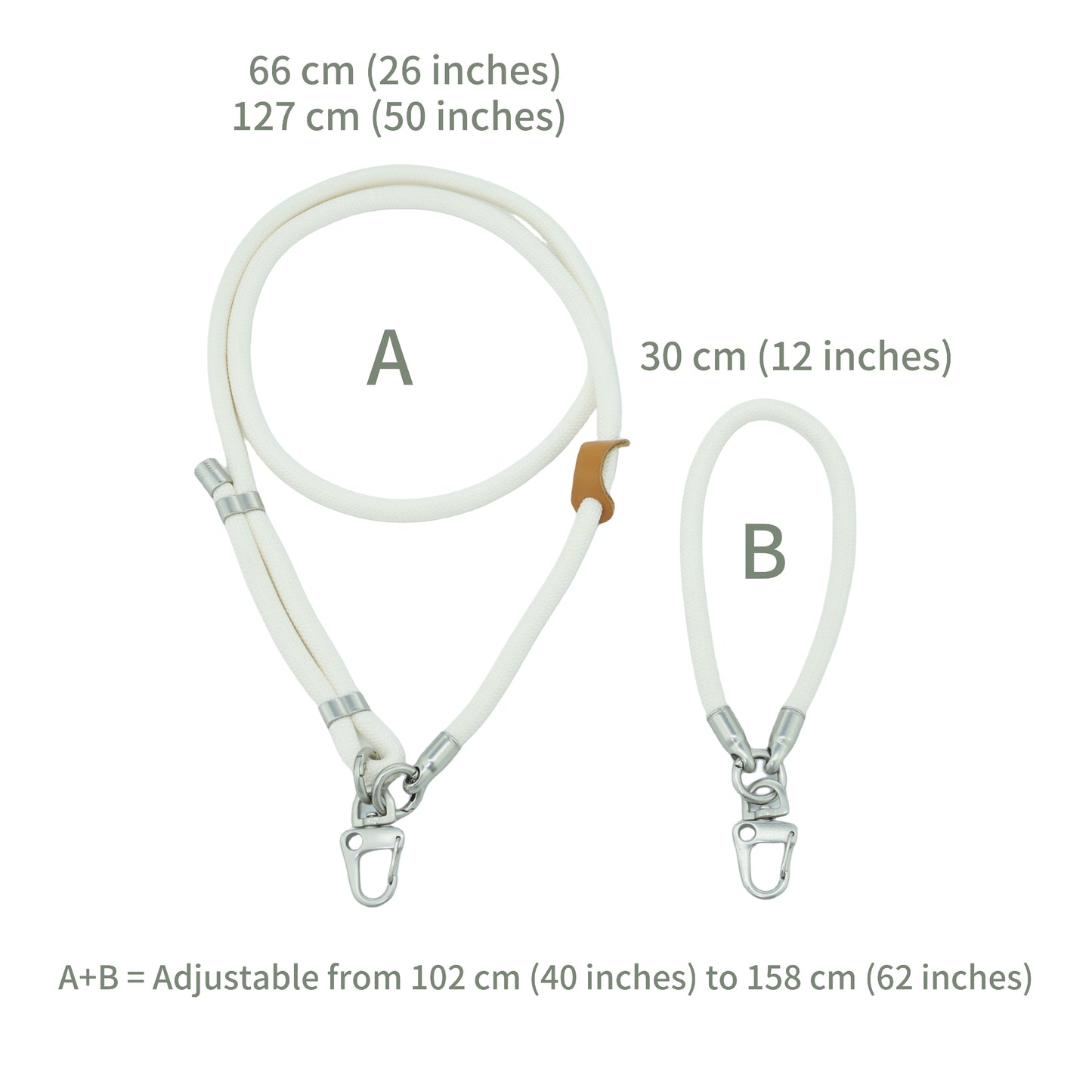 Adjustable Phone Lanyard Crossbody Cellphone Lanyard Around the Neck Extension Rope Phone Strap Detachable Phone Wrist Strap - Pearl White