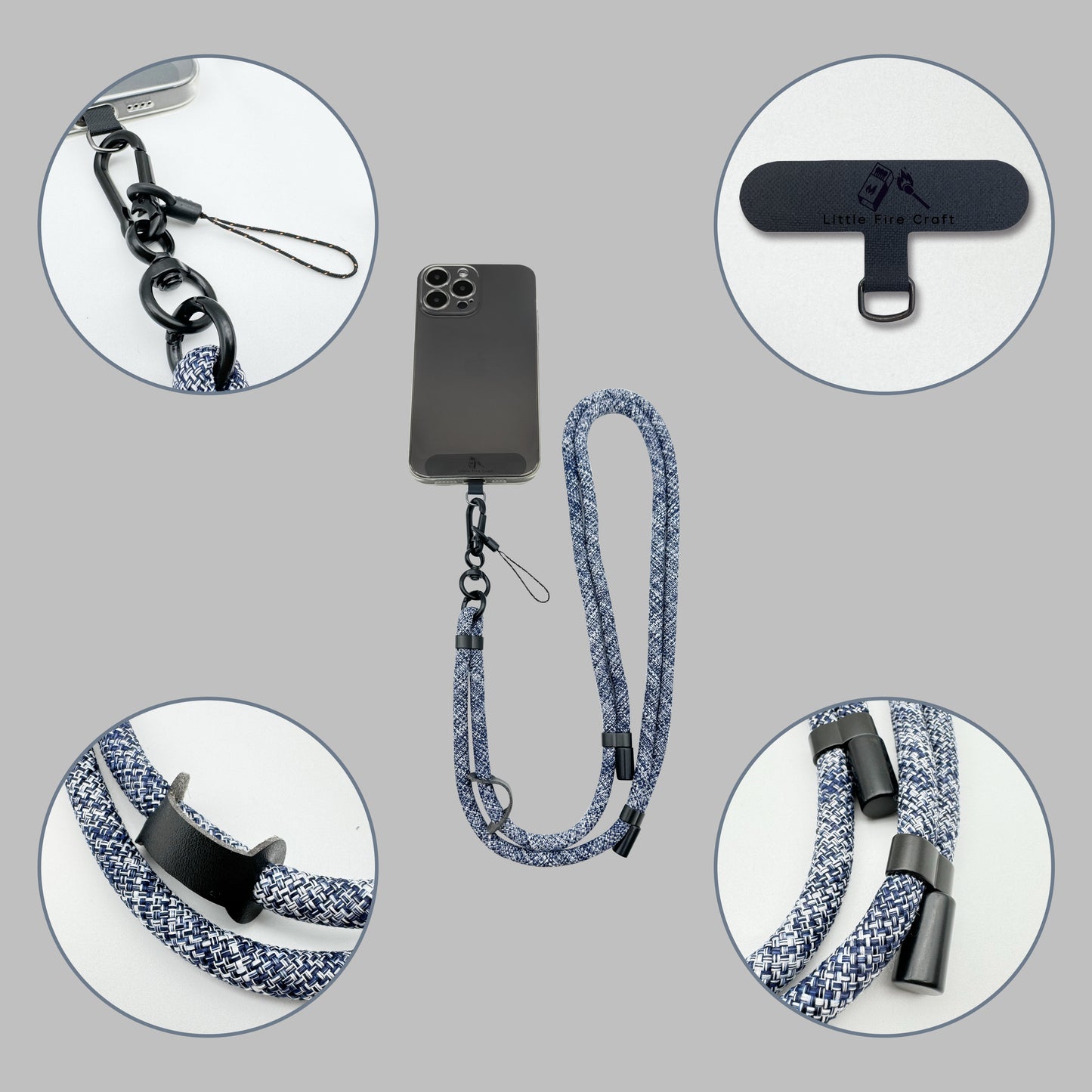 Adjustable Cell Phone Lanyard Crossbody Phone Lanyard Soft Phone Strap Around the Neck Cell Phone Rope (Camo Blue)