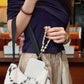 Phone Wristlet Strap Handmade Natural Stone Beaded Wrist Strap Phone Lanyard Chain Wristband Beaded Charm (Begie Onyx Stone)