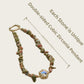 Phone Wristlet Strap Handmade Natural Stone Beaded Wrist Strap Phone Lanyard Chain Wristband Beaded Charm (Unakite Green Stone)