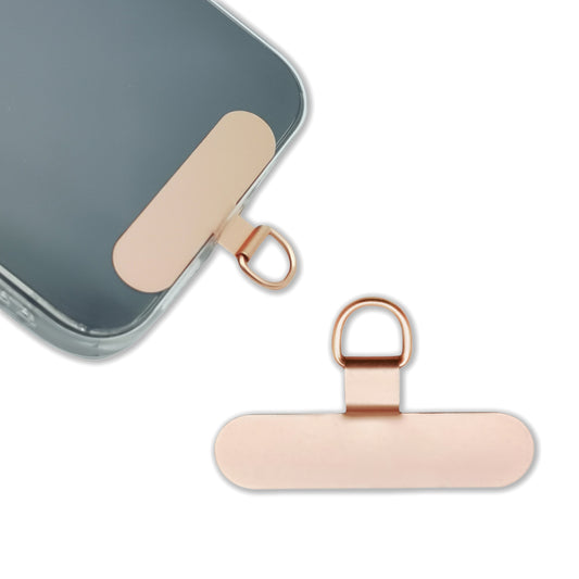 Phone Lanyard Patch Metal Phone Strap Tether Tab Stainless Steel Cell Phone Lanyard Patch Replacement (Rose Gold/Oval)